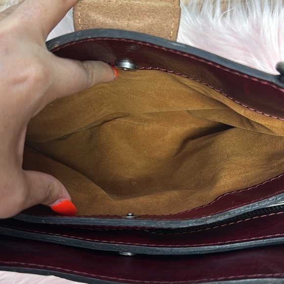 Patricia Nash Burgundy Embossed Leather Shoulder Bag - Picture 5 of 12